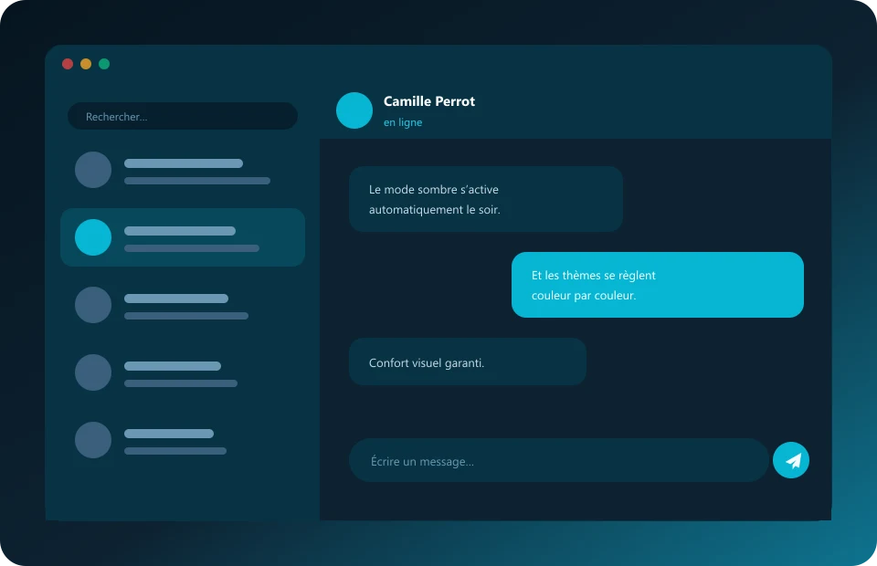 Telegram dunkles Design und Themes auf dem Desktop